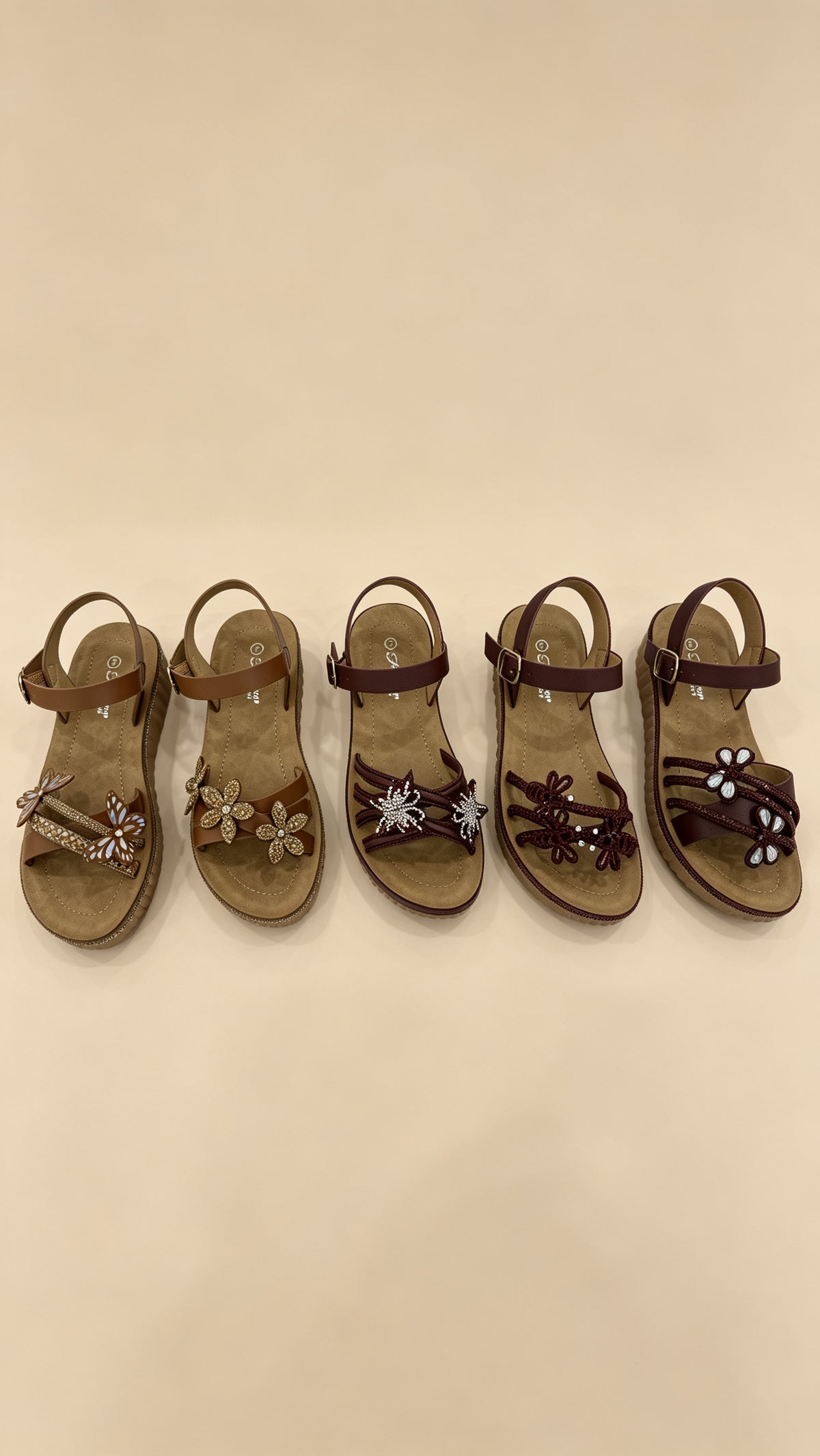 Brown & Wine Red Platform Sandals — 5 Styles
