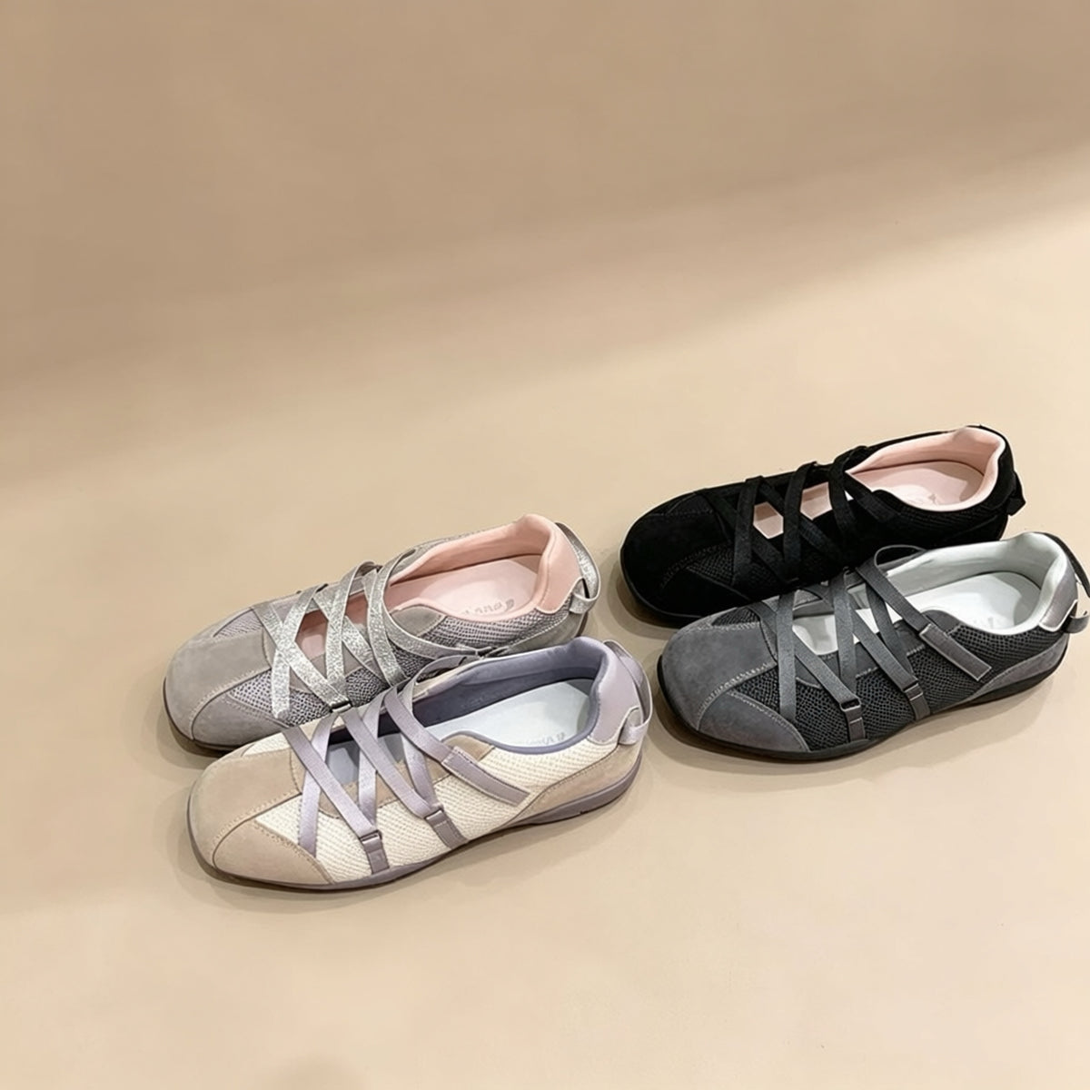 Cut-Out Strap Casual Sneakers — 4 Colors