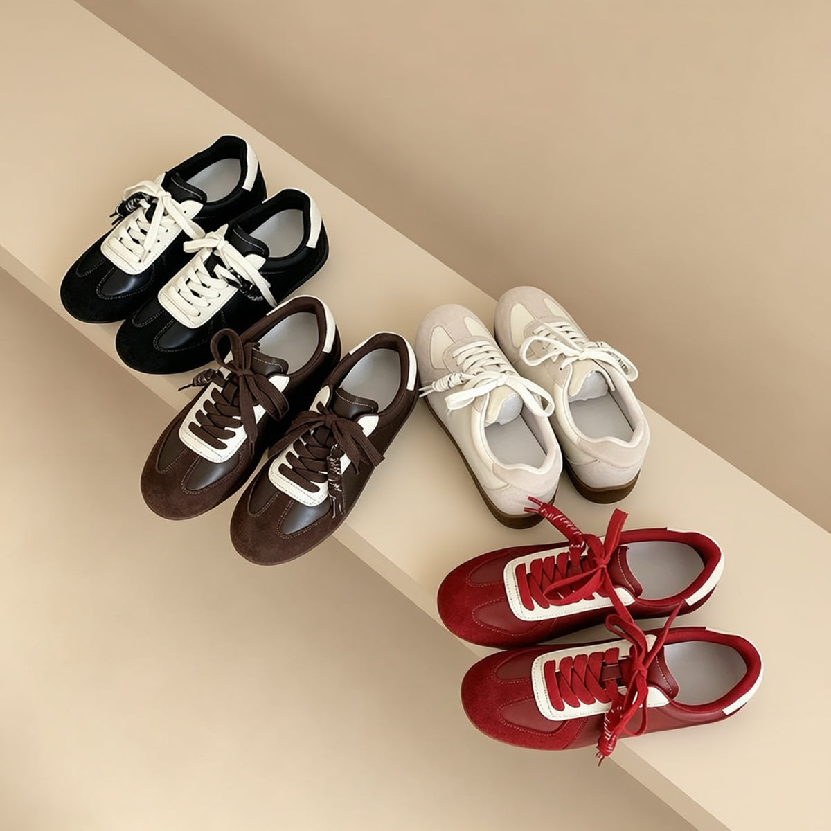 Lace-Up Casual Sneakers — 4 Colors