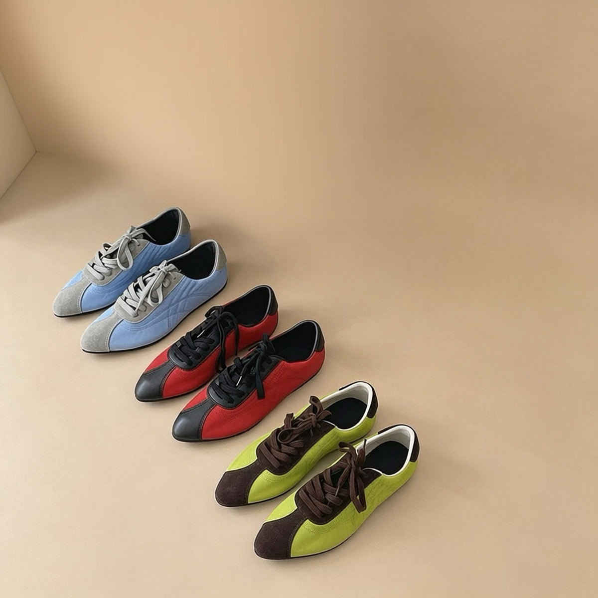 Pointed-Toe Color-Block Flats — 3 Colors