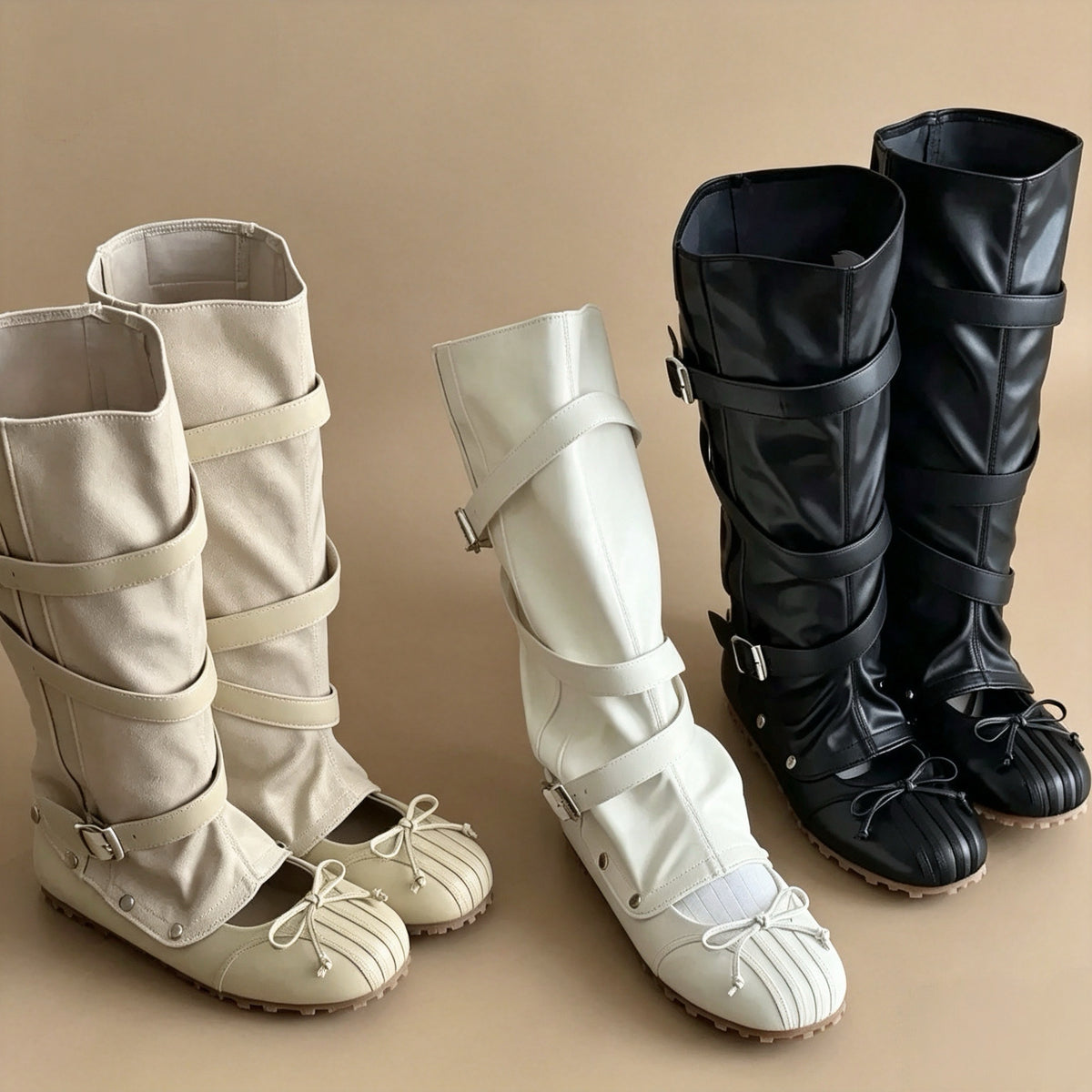 2-in-1 Convertible Bow Boots — 3 Colors