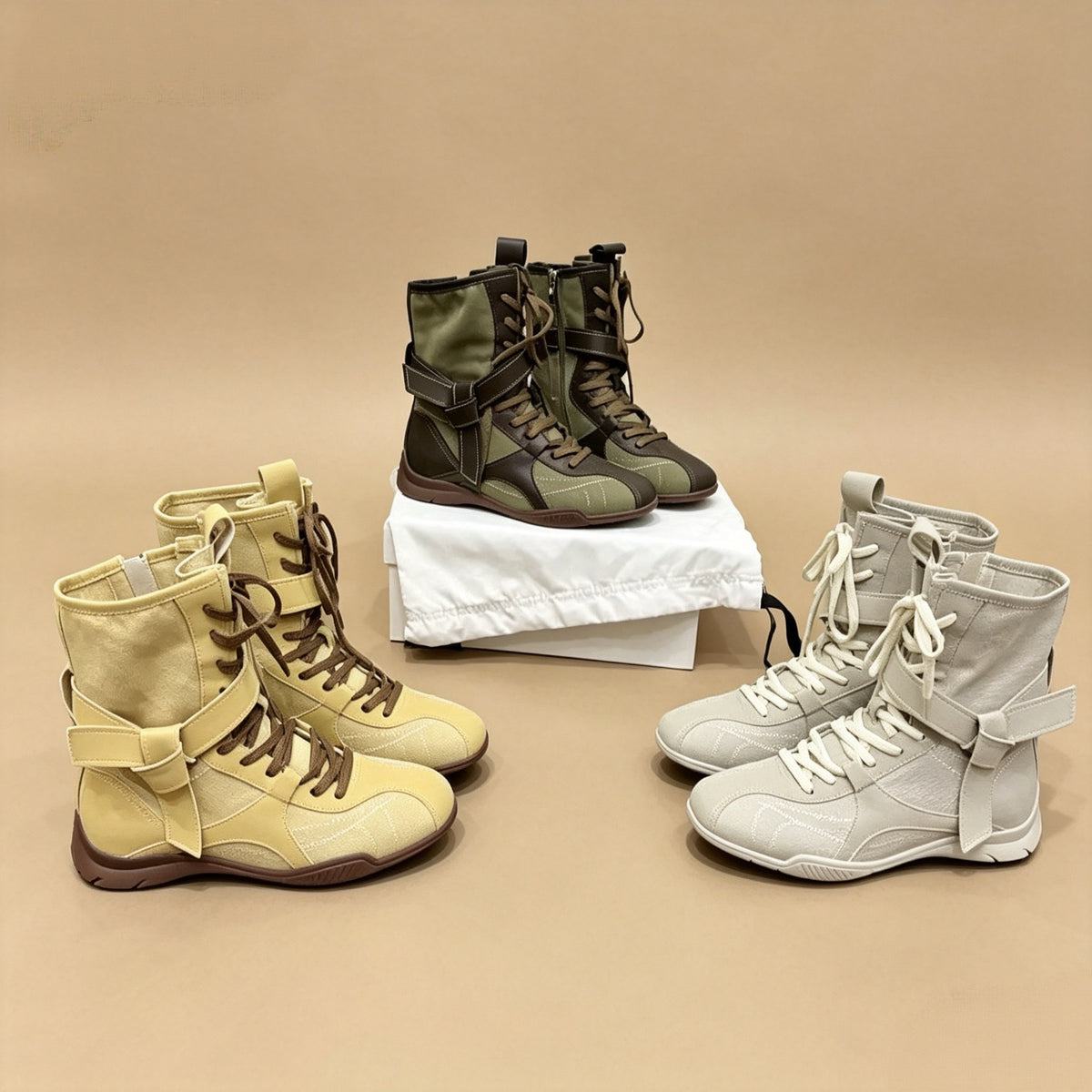 Lace-Up Strap Sports Boots — 3 Colors