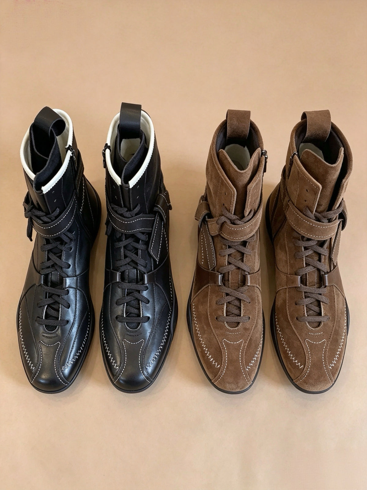 Lace-Up Casual Boxing Boots — 2 Colors